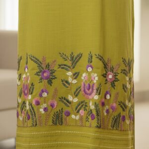 Alternative view of Aaryaa  Lush Lime Green Cotton Slub Ensemble Kurta Set