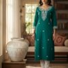 Aaryaa The Emerald Dewdrop Embroidered Kurta