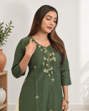 Handcrafted Plum Silk Kurta - Image 4
