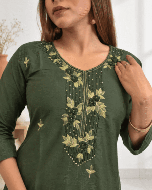 Handcrafted Plum Silk Kurta - Image 5