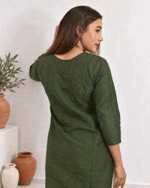 Handcrafted Plum Silk Kurta - Image 7