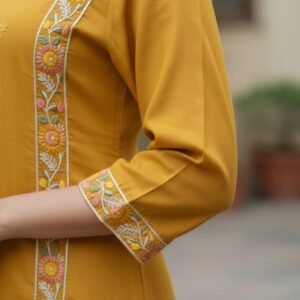 Alternative view of Aaryaa Festive Mustard Cotton 3 piece Set