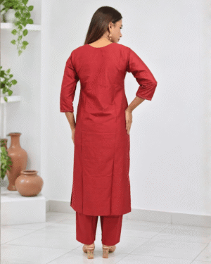 Handcrafted Crimson Red 2 PC SUIT - Image 4